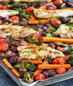 ONE-PAN BALSAMIC CHICKEN VEGGIE BAKE
